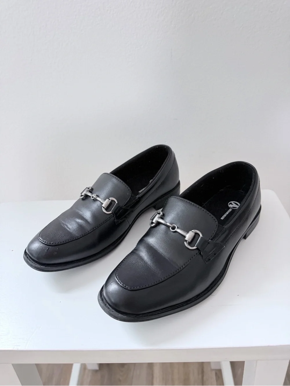 Boys Size 3 Black Horsebit Loafers Slip On Dress Shoes Formal School Church
